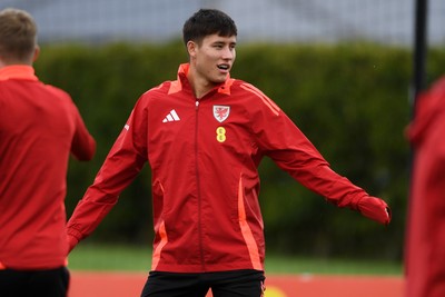 081025 - Wales Football Training - Rubin Colwill of Wales during training ahead of tomorrows friendly match with England