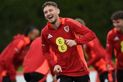 081025 - Wales Football Training - David Brooks of Wales during training ahead of tomorrows friendly match with England