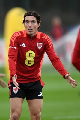 081025 - Wales Football Training - Harry Wilson of Wales during training ahead of tomorrows friendly match with England