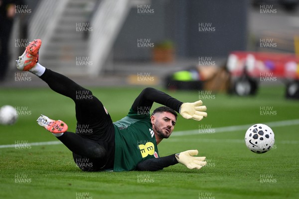 081025 - Wales Football Training - Tom King of Wales during training ahead of tomorrows friendly match with England