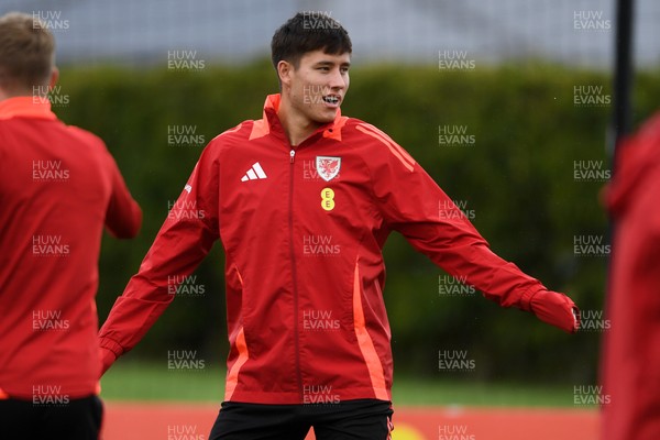 081025 - Wales Football Training - Rubin Colwill of Wales during training ahead of tomorrows friendly match with England