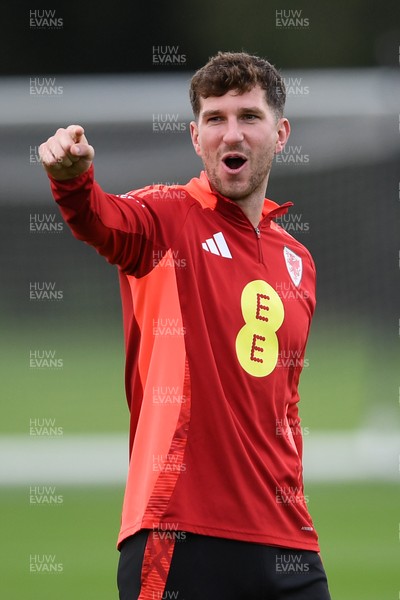 081025 - Wales Football Training - Chris Mepham of Wales during training ahead of tomorrows friendly match with England