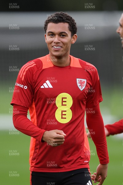 081025 - Wales Football Training - Brennan Johnson of Wales during training ahead of tomorrows friendly match with England