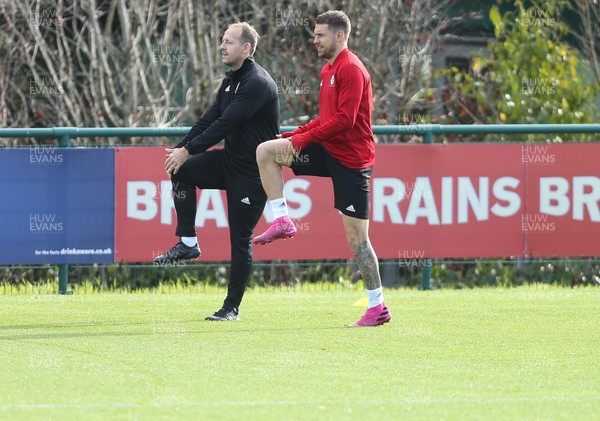 091019 - Wales Football Training session - Wales' Aaron Ramsey trains on his own during training session ahead of their Euro Qualifying match against Slovakia