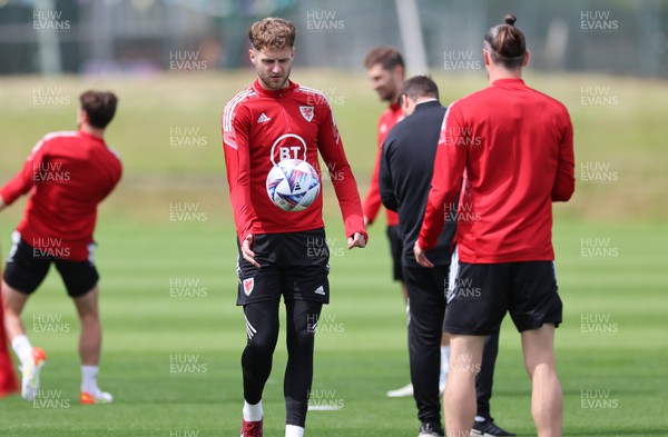 100622 - Wales Football Training - Joe Rodon of Wales during training session ahead of the UEFA Nations League match against Belgium