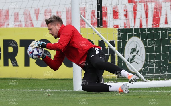 100622 - Wales Football Training -  Wayne Hennessey of Wales during training session ahead of the UEFA Nations League match against Belgium