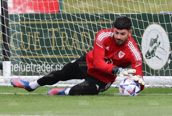 100622 - Wales Football Training -  Tom King of Wales during training session ahead of the UEFA Nations League match against Belgium