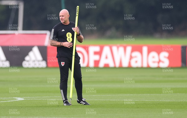 100923 - Wales Football Training Session - Wales manager Rob Page during a training session ahead of their match against Latvia