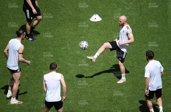 110621 - Wales Football Training at the Baku Olympic Stadium - Jonny Williams during training