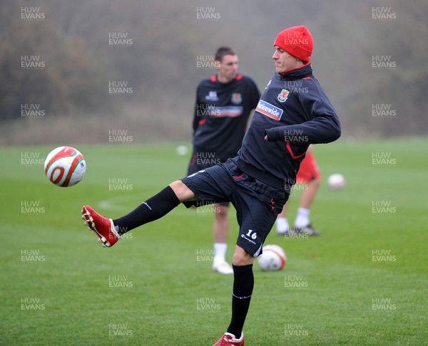 11.11.09 - Wales International Football Aaron Ramsey at a training session ahead of his sides friendly match against Scotland on Saturday 