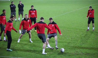 11.11.11 -  Wales Football training session, Cardiff City Stadium - Wales captain Aaron Ramsey during training session at the Cardiff City Stadium ahead of tomorrows match against Norway 