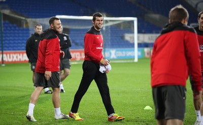 11.11.11 -  Wales Football training session, Cardiff City Stadium - Wales Gareth Bale during training session at the Cardiff City Stadium ahead of tomorrows match against Norway 