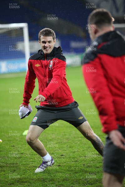 11.11.11 -  Wales Football training session, Cardiff City Stadium - Wales captain Aaron Ramsey during training session at the Cardiff City Stadium ahead of tomorrows match against Norway 