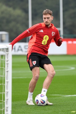 121025 - Wales Football Training - David Brooks of Wales during a training session ahead of tomorrows World Cup qualifier match against Belgium
