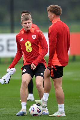 121025 - Wales Football Training - Jordan James of Wales during a training session ahead of tomorrows World Cup qualifier match against Belgium
