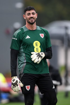 121025 - Wales Football Training - Tom King of Wales during a training session ahead of tomorrows World Cup qualifier match against Belgium
