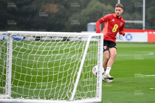 121025 - Wales Football Training - David Brooks of Wales during a training session ahead of tomorrows World Cup qualifier match against Belgium