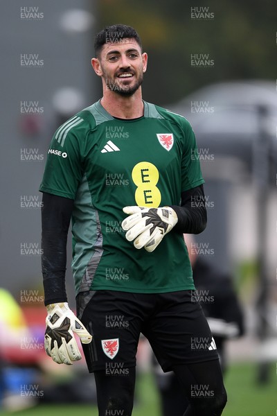 121025 - Wales Football Training - Tom King of Wales during a training session ahead of tomorrows World Cup qualifier match against Belgium