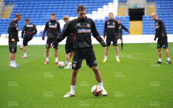 12.11.09 - Wales International Football Andy Dorman at a training session in the Cardiff City Stadium ahead of his sides match against Scotland on Saturday 