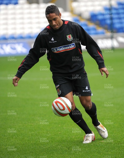 12.11.09 - Wales International Football Ashley Williams at a training session in the Cardiff City Stadium ahead of his sides match against Scotland on Saturday 