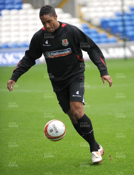 12.11.09 - Wales International Football Ashley Williams at a training session in the Cardiff City Stadium ahead of his sides match against Scotland on Saturday 