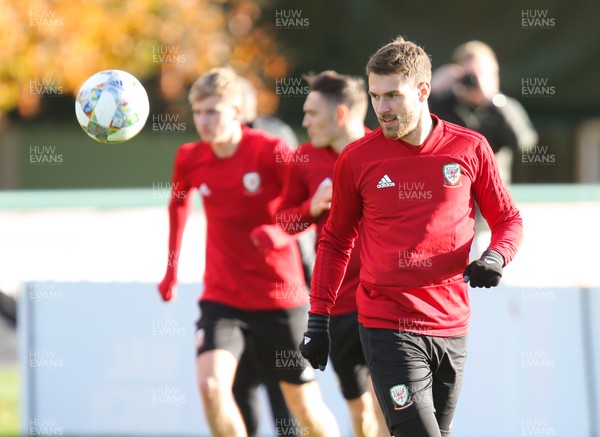 121118 - Wales Football Training Session - Aaron Ramsey of Wales during training session ahead of their Nations League match against Denmark