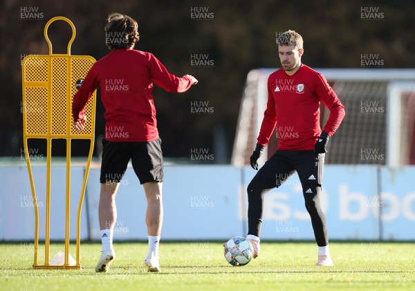 121118 - Wales Football Training Session - Aaron Ramsey of Wales during training session ahead of their Nations League match against Denmark