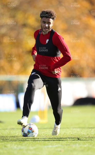 121118 - Wales Football Training Session - Tyler Roberts of Wales during training session ahead of their Nations League match against Denmark