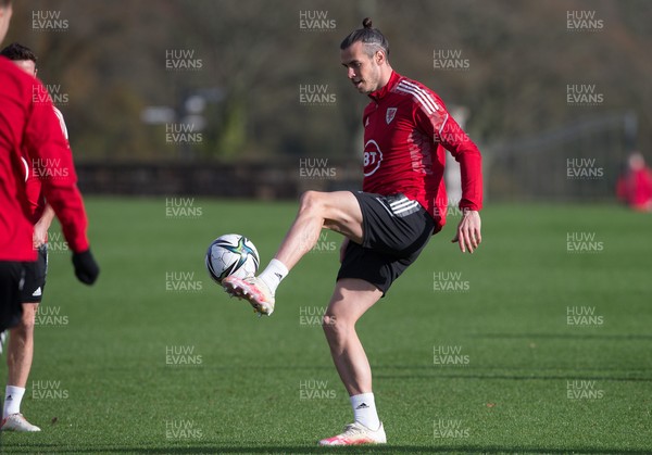 121121 - Wales Football Training Session - Wales' Gareth Bale during a training session ahead of the World Cup Qualifying match against Belarus