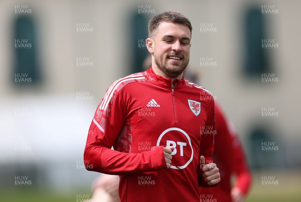 130622 - Wales Football Training Session - Aaron Ramsey of Wales during training session ahead of the UEFA Nations League match against Netherlands