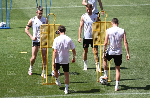 150621 - Wales Football Training - Gareth Bale and Aaron Ramsey during training