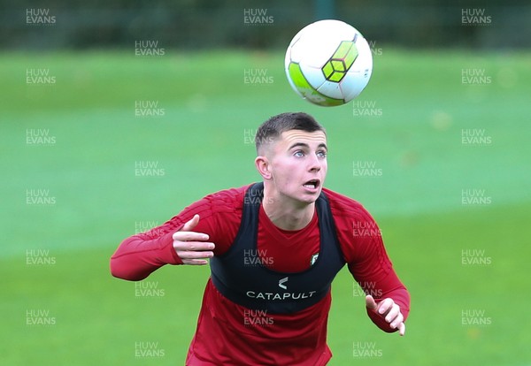 151018 - Wales Football Training - Wales' Ben Woodburn during training session ahead of Wales' Uefa Nations League match against the Republic of Ireland
