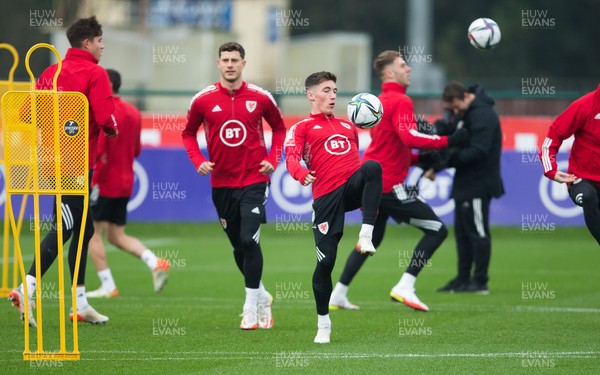 151121 - Wales Football Training Session -  Harry Wilson of Wales during a training session ahead of the World Cup 2022 Qualifying match against Belgium at the the Cardiff City Stadium
