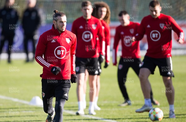 181119 - Wales Football Training Session - Gareth Bale of Wales during training ahead of their Euro 2020 Qualifier against Hungary