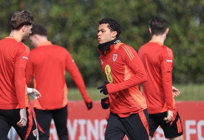 190325  Wales Men Football Training - Brennan Johnson during training ahead of the 2026 World Cup Qualifiers with Kazakhstan and North Macedonia