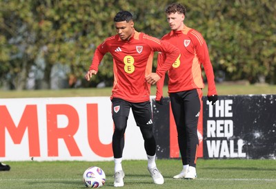 190325  Wales Men Football Training - Kai Andrews during a Wales training session ahead of the 2026 World Cup Qualifiers with Kazakhstan and North Macedonia