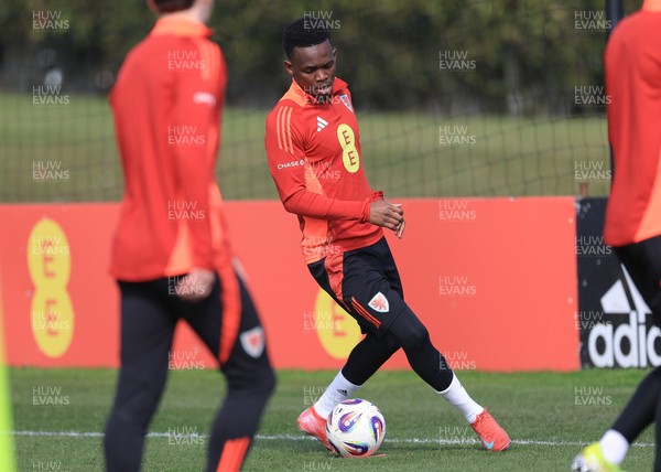 190325  Wales Men Football Training - Rabbi Matondo during training ahead of the 2026 World Cup Qualifiers with Kazakhstan and North Macedonia