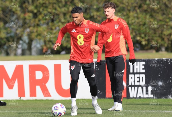 190325  Wales Men Football Training - Kai Andrews during a Wales training session ahead of the 2026 World Cup Qualifiers with Kazakhstan and North Macedonia