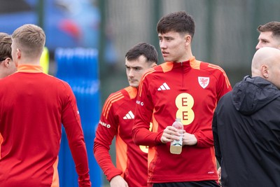 200324 - Wales Football Training Session - Rubin Colwill  during training session ahead of Wales’  Euro 2024 qualifying play-off semi-final against Finland