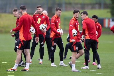 200324 - Wales Football Training Session - Aaron Ramsey during training session ahead of Wales’  Euro 2024 qualifying play-off semi-final against Finland