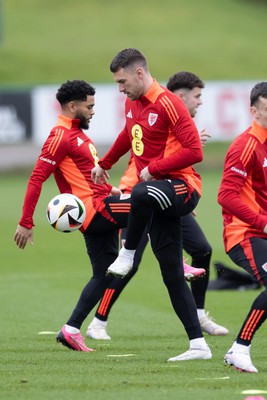 200324 - Wales Football Training Session - Aaron Ramsey during training session ahead of Wales’  Euro 2024 qualifying play-off semi-final against Finland