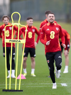 200324 - Wales Football Training Session - Aaron Ramsey during training session ahead of Wales’  Euro 2024 qualifying play-off semi-final against Finland