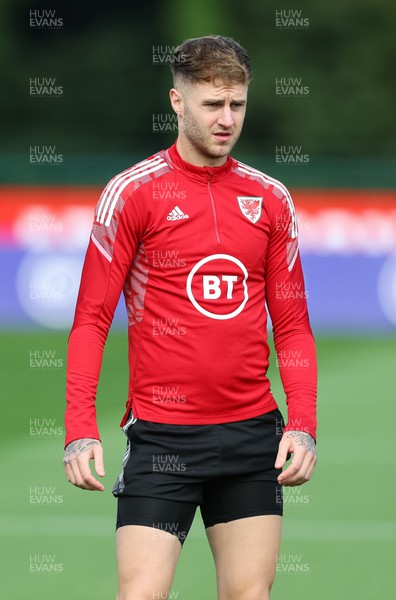 200922 - Wales Football training session -  Joe Rodon during training session ahead of their nations League matches against Belgium and Poland