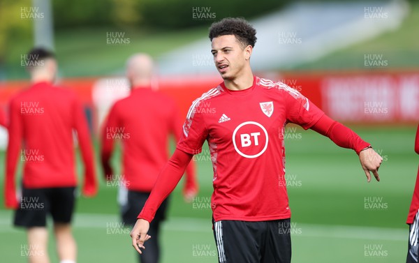 200922 - Wales Football training session -  Ethan Ampadu during training session ahead of their nations League matches against Belgium and Poland
