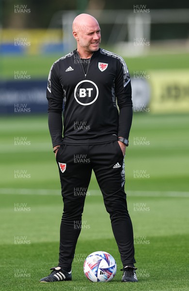 200922 - Wales Football training session -  Wales manager Rob Page during training session ahead of their nations League matches against Belgium and Poland