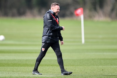 210325 - Wales Football Training - Wales Manager, Craig Bellamy ahead of the 2026 World Cup Qualifier with Kazakhstan 