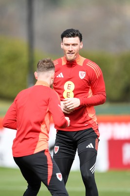 210325 - Wales Football Training - Kieffer Moore ahead of the 2026 World Cup Qualifier with Kazakhstan 