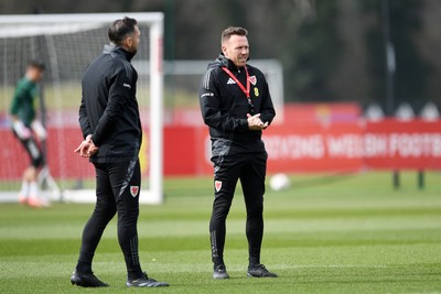 210325 - Wales Football Training - Wales Manager, Craig Bellamy ahead of the 2026 World Cup Qualifier with Kazakhstan 