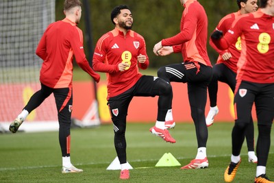 210325 - Wales Football Training - Jay Dasilva ahead of the 2026 World Cup Qualifier with Kazakhstan 