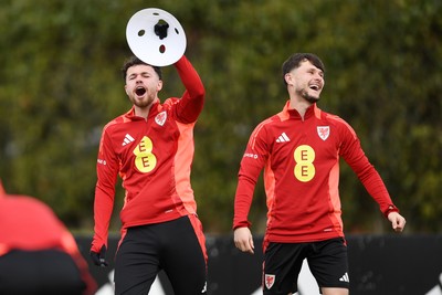 210325 - Wales Football Training - Neco Williams and Liam Cullen ahead of the 2026 World Cup Qualifier with Kazakhstan 